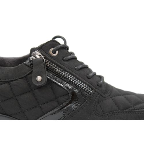 Ανατομικό Γυναικείο Παπούτσι Με Κορδόνι και Φερμουάρ - Μαύρο 6549