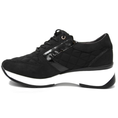 Ανατομικό Γυναικείο Παπούτσι Με Κορδόνι και Φερμουάρ - Μαύρο 6549