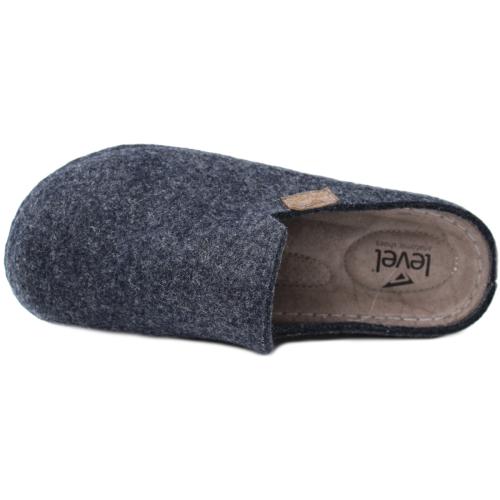 Ανατομική Γυναικεία Παντόφλα με Τσόχα & Τρακτερωτή Σόλα - Μπλε 4033