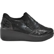  Ανατομικό Γυναικείο Παπούτσι Δερμάτινο - Μαύρο Κροκό 1571