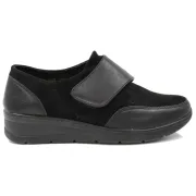 Ανατομικό Γυναικείο Παπούτσι  Με Ρυθμιζόμενο Αυτοκόλλητο - Μαύρο 6548