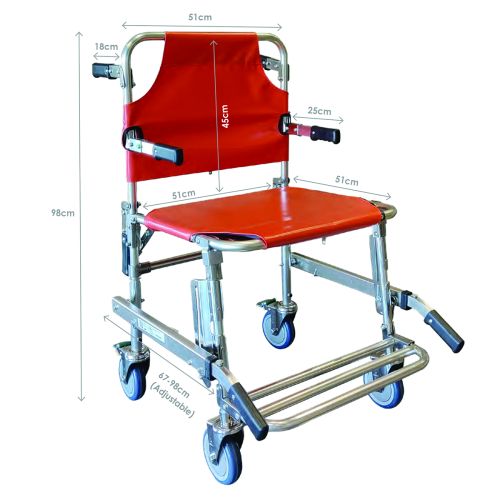 Καρέκλα Μεταφοράς "| Aluminum Folding Stair Chair | 69x51x90cm