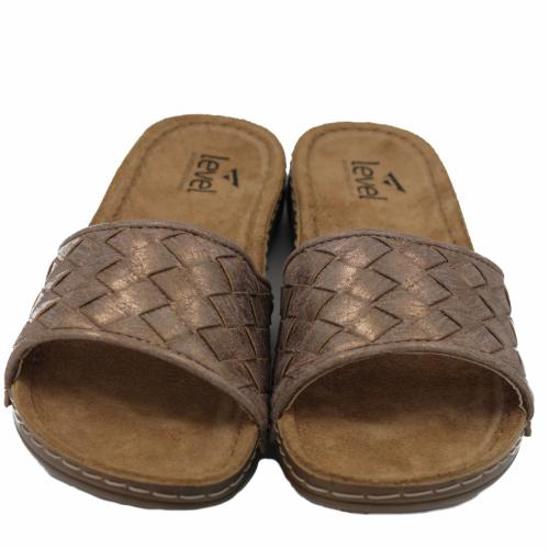 Ανατομικό Γυναικείο Σανδάλι Με Δερμάτινο Πέλμα | Μπρονζέ 1098