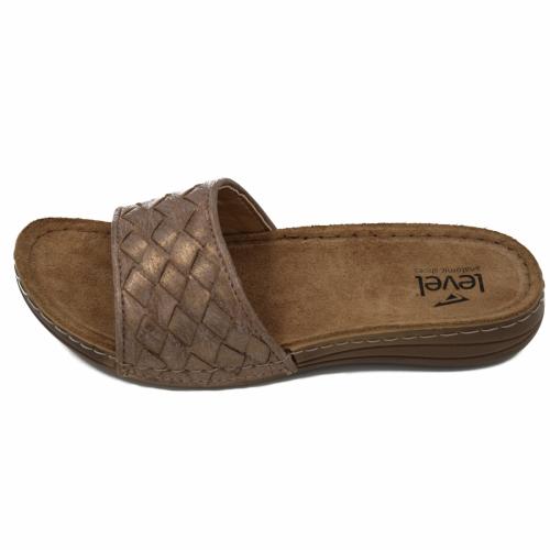 Ανατομικό Γυναικείο Σανδάλι Με Δερμάτινο Πέλμα | Μπρονζέ 1098