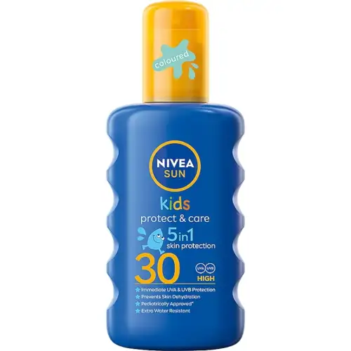 Nivea Sun Kids Protect & Care &mu;&epsilon; &Chi;&rho;ώ&mu;&alpha; &Alpha;&delta;&iota;ά&beta;&rho;&omicron;&chi;&omicron; &Pi;&alpha;&iota;&delta;&iota;&kappa;ό &Alpha;&nu;&tau;&eta;&lambda;&iota;&alpha;&kappa;ό Spray &gamma;&iota;&alpha; &Pi;&rho;ό&sigma;&omega;&pi;&omicron; & &Sigma;ώ&mu;&alpha; SPF50 200ml